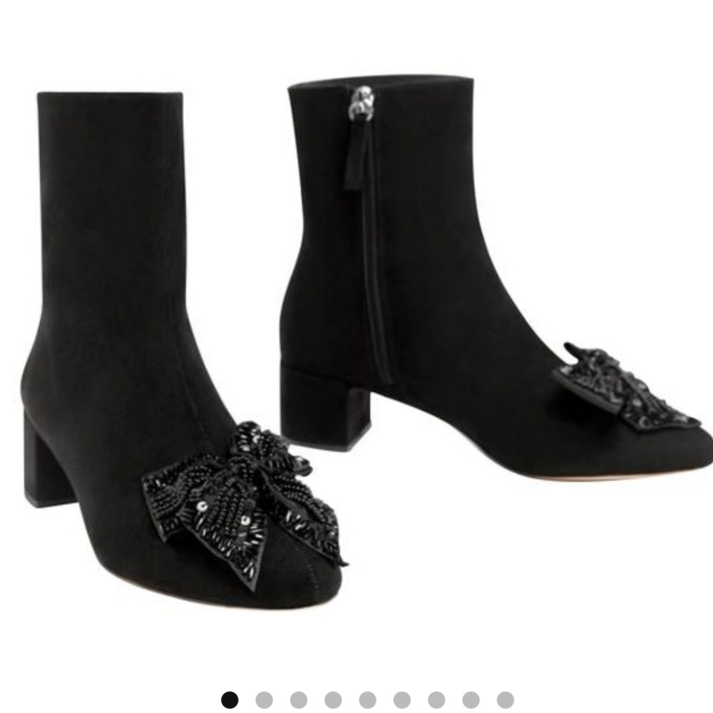 Black suede zara booties